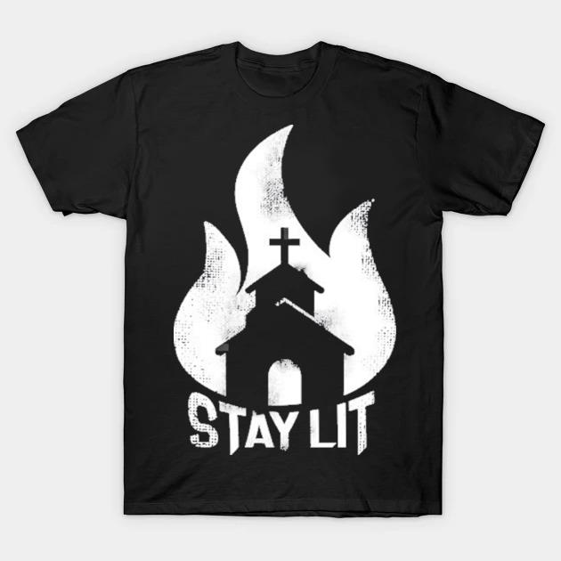 Alternative clothes aesthetic goth women stay lit occult shirt