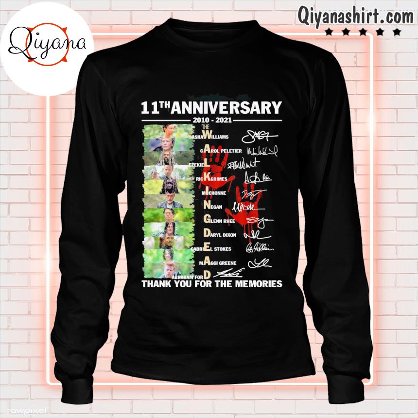11th anniversary 2010 2021 walking dead thank you for the memories s longsleve-black
