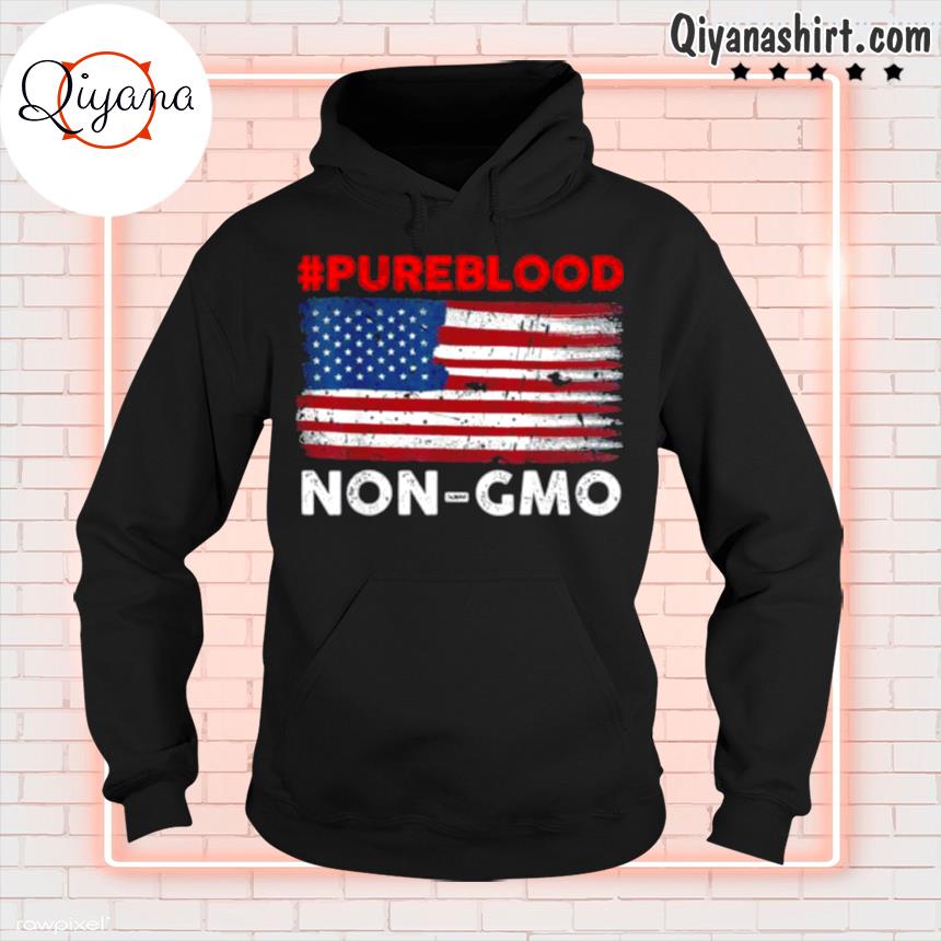 #Pureblood Non Gmo American flag s hoodie-black
