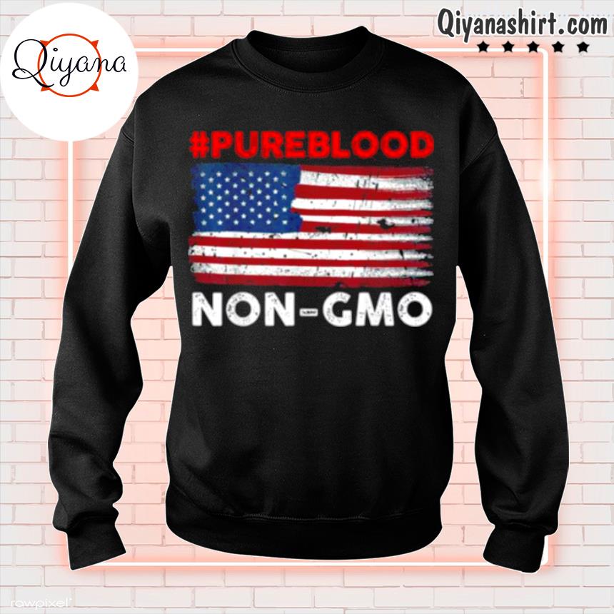 #Pureblood Non Gmo American flag s sweatshirt-black
