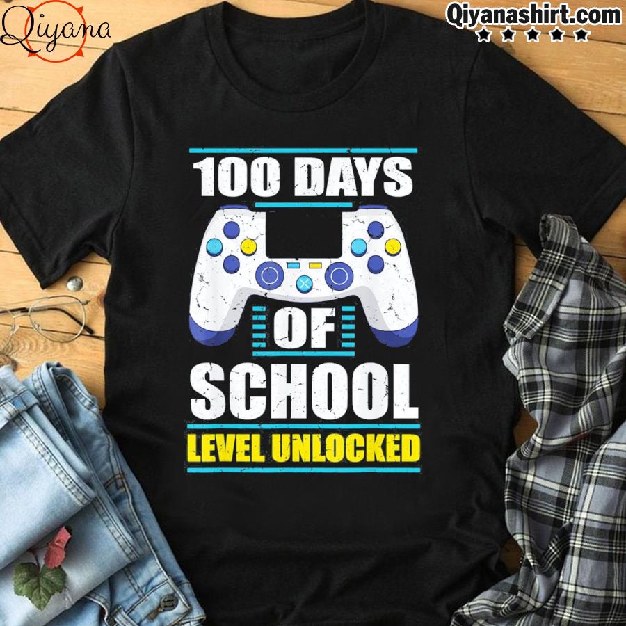 100 Days of School Level Unlocked Gamer Student and Teacher Shirt