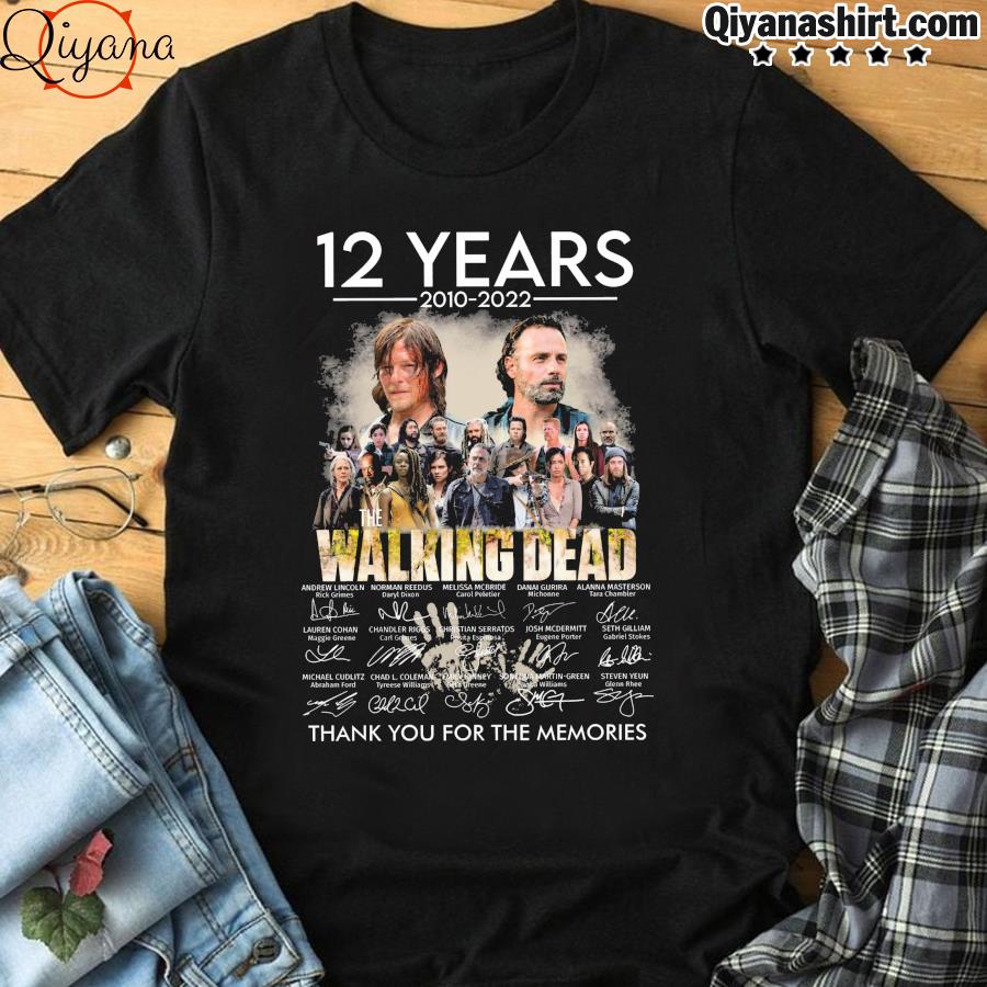 12 Years 2010 - 2022 The Walking Dead Signatures Thank You For The Memories Shirt