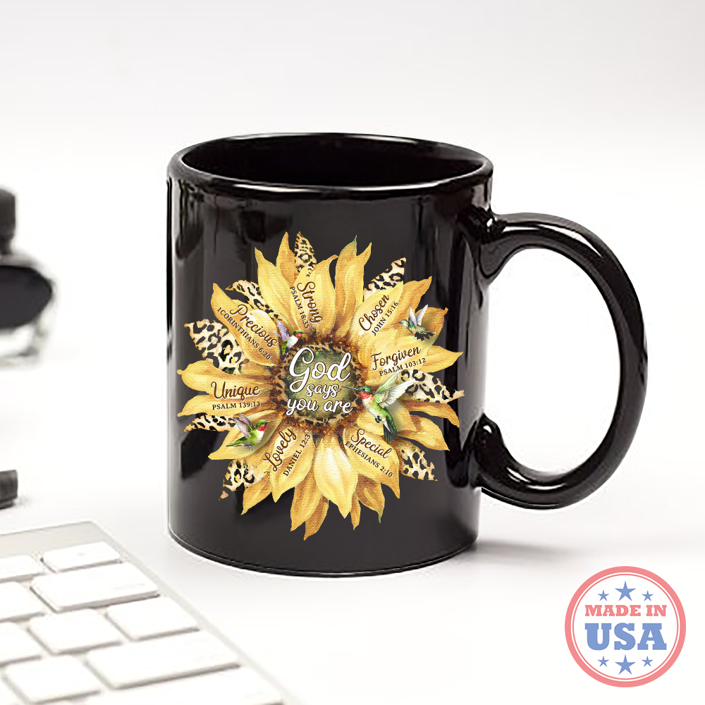 God says you are sunflower mug