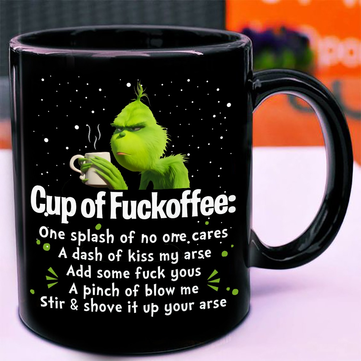 The Grinch Cup of fuckoffeee Christmas mug