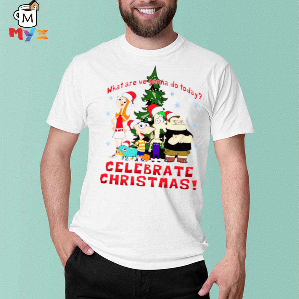 Christmas group celebrate xmas phineas and ferb shirt