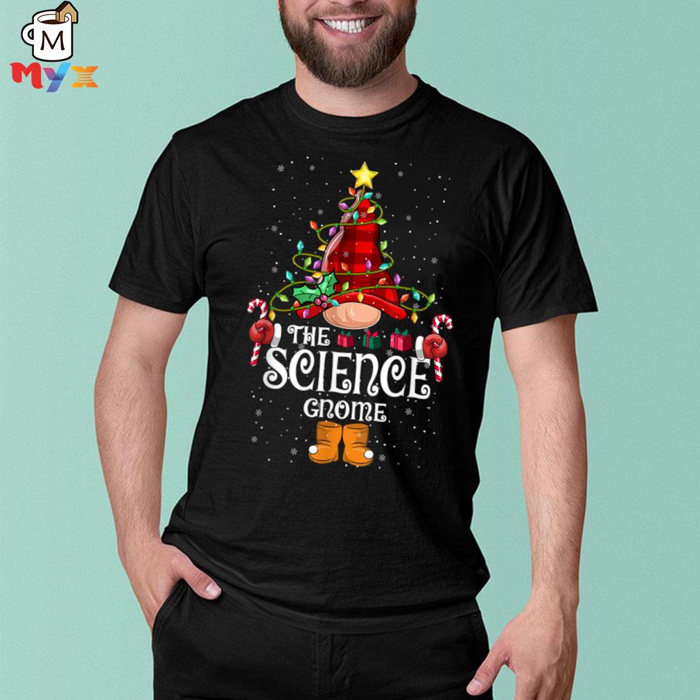 Funny science gnome Christmas gnome matching family group shirt