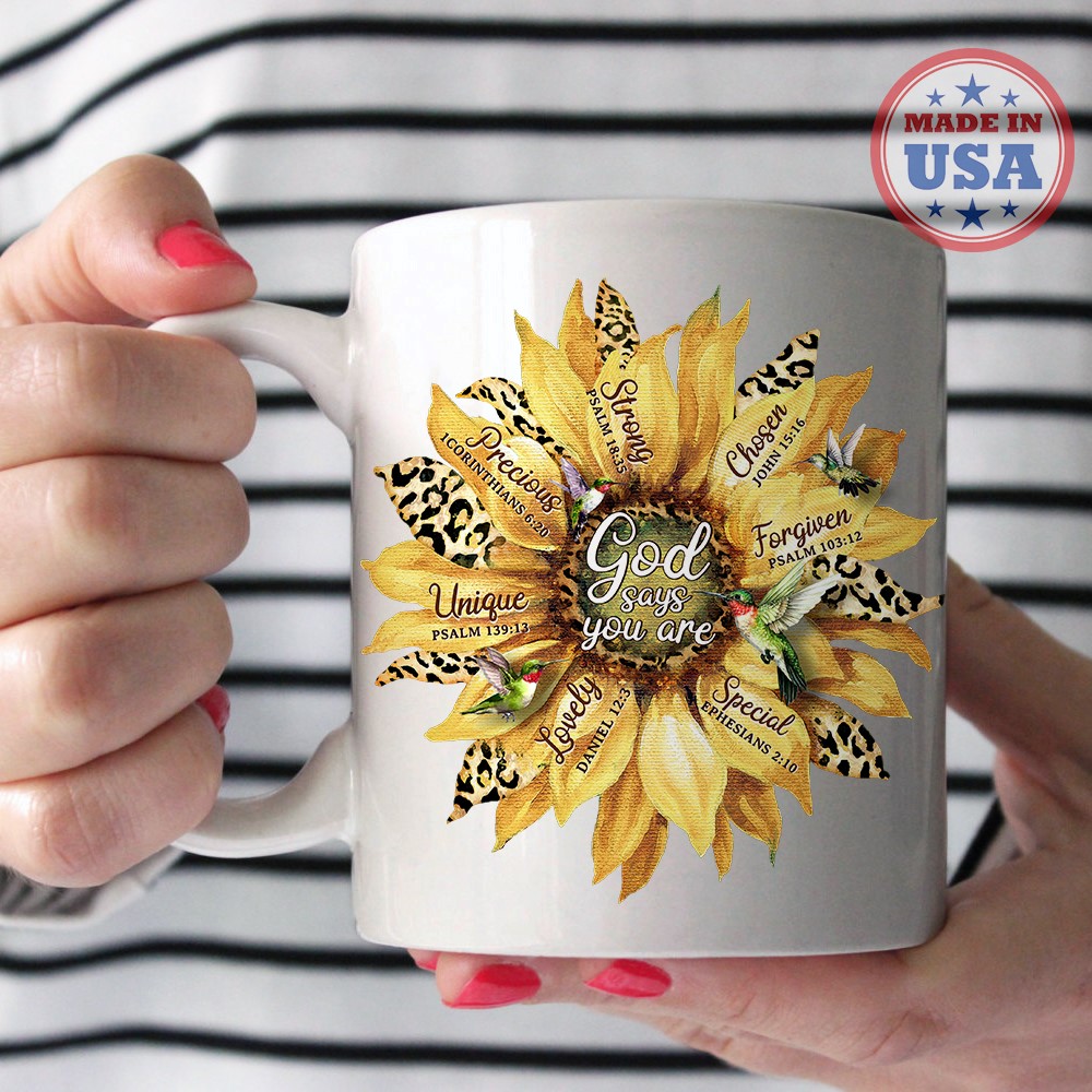 God says you are sunflower 2021 mug white