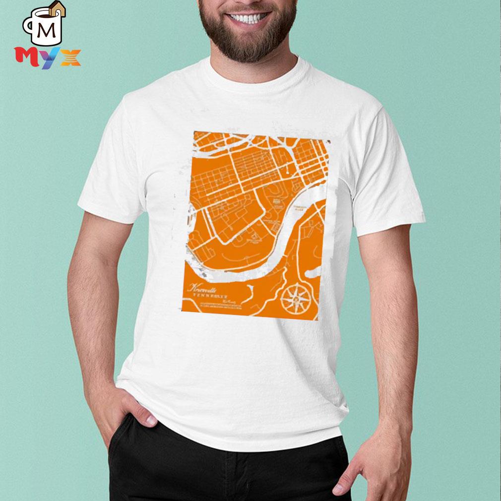 Knoxville Tennessee college map shirt