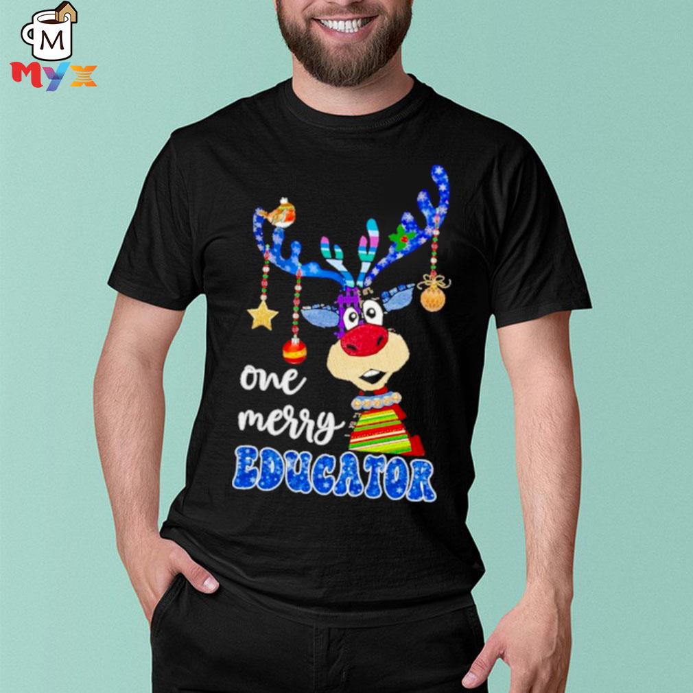 Reindeer bauble one merry educator merry Christmas 2022 shirt