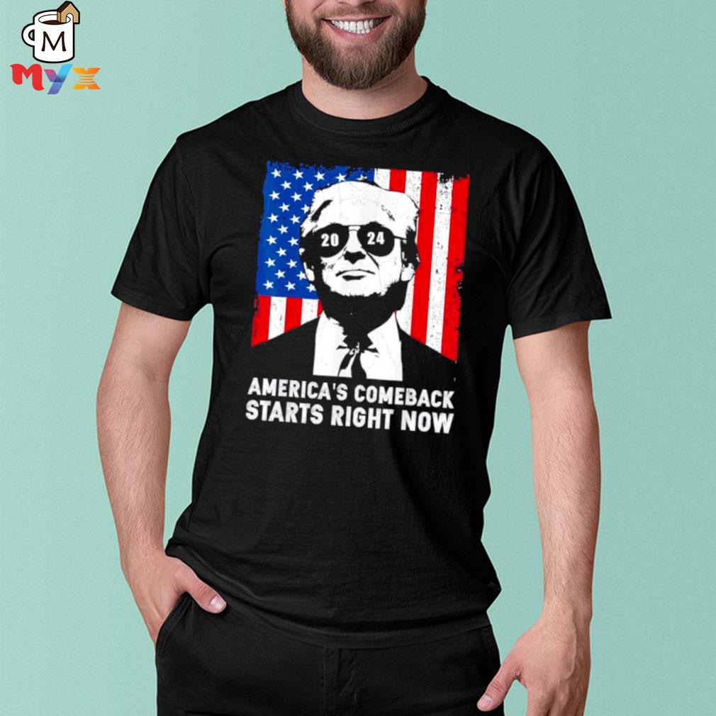 Retro america's comeback starts right now support Trump 2024 shirt