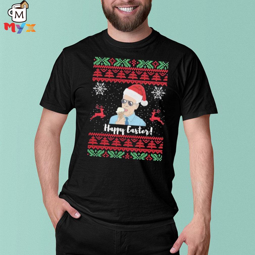 Santa Joe Biden cream happy easter 2022 ugly Christmas shirt
