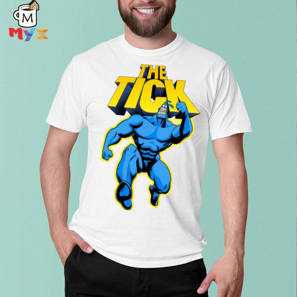 The tick superhero parody character with logotype 1994 TV series shirt