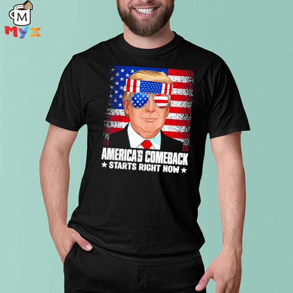 Trump america's comeback starts right now American flag shirt